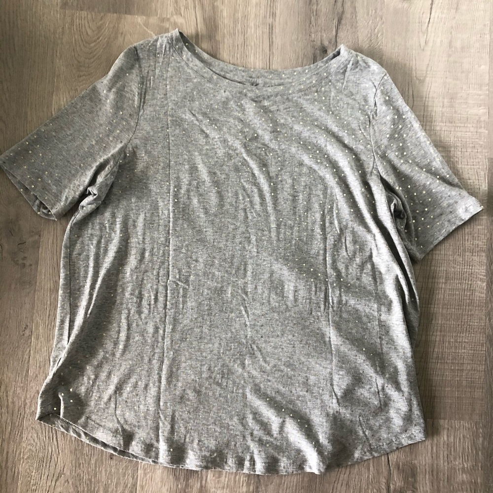 Gray Tee with Gold Dots from Loft